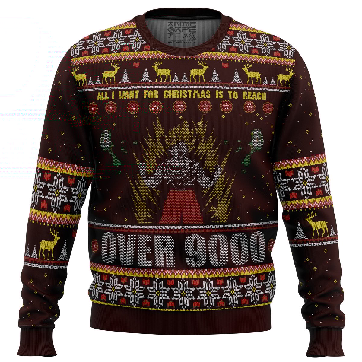 DBZ Goku Over 9000 Dragon Ball Z men sweatshirt FRONT mockup