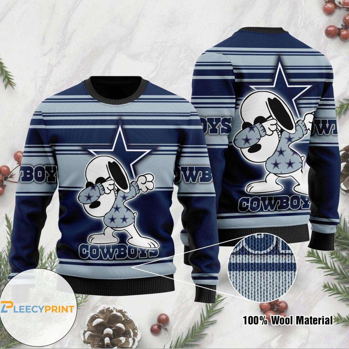 Dallas Cowboys Dabbing Snoopy Ugly Christmas Sweater Holiday Cowboys Ugly Christmas Sweater 1