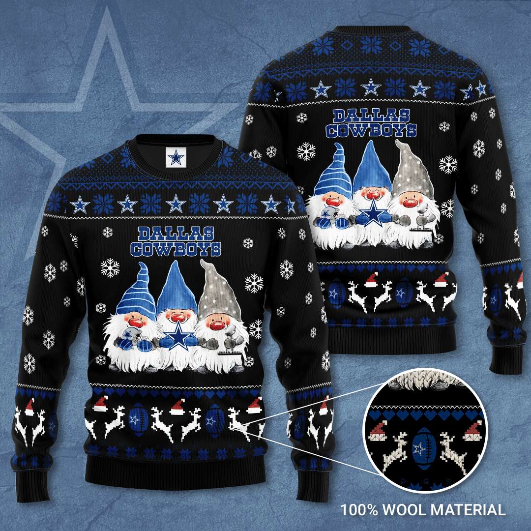 Dallas Cowboys Gnome de Noel Ugly Christmas Sweater Dallas Cowboys Ugly Sweater 1