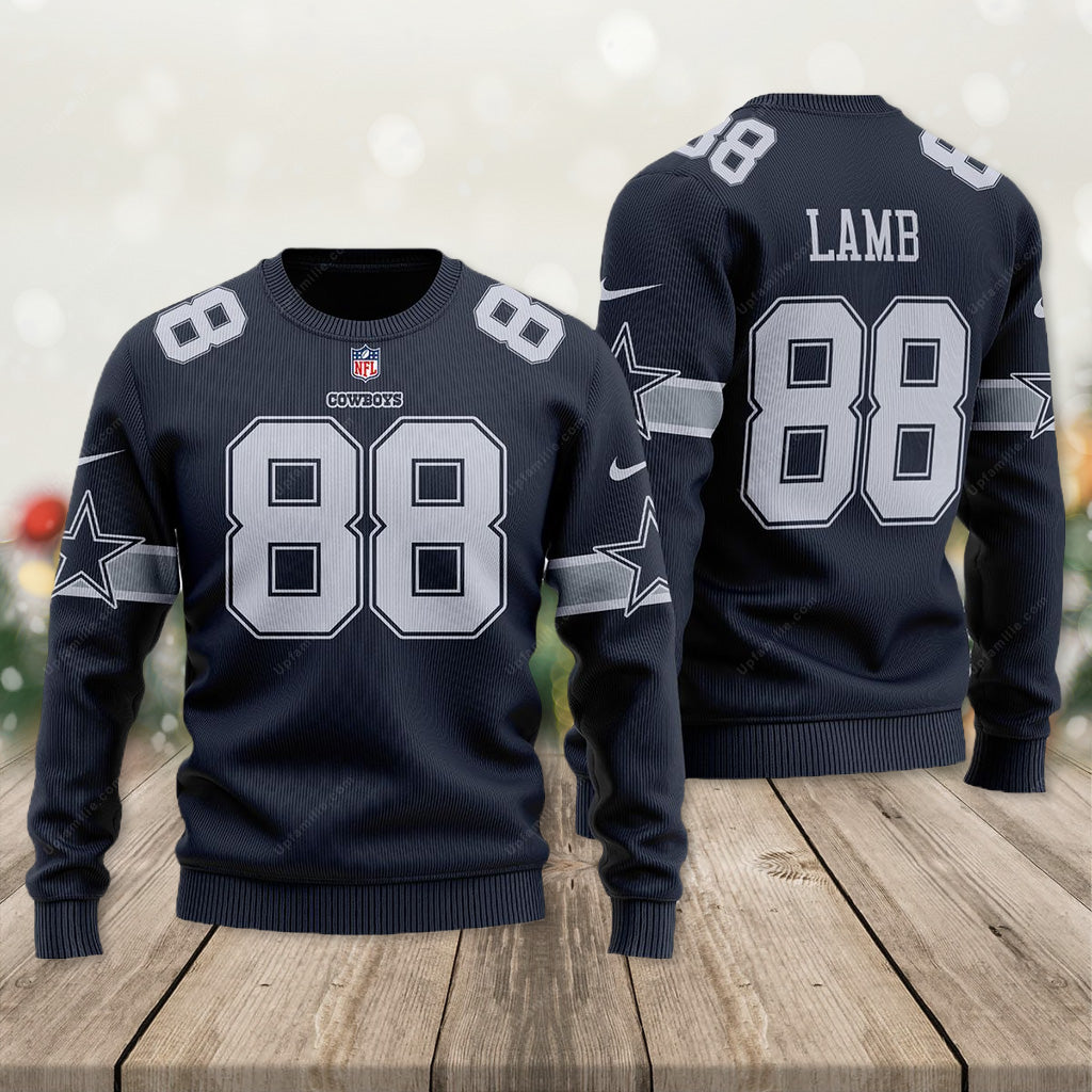 Dallas Cowboys Lamb No 88 Ugly Christmas Sweater Cowboys Ugly Sweater 1