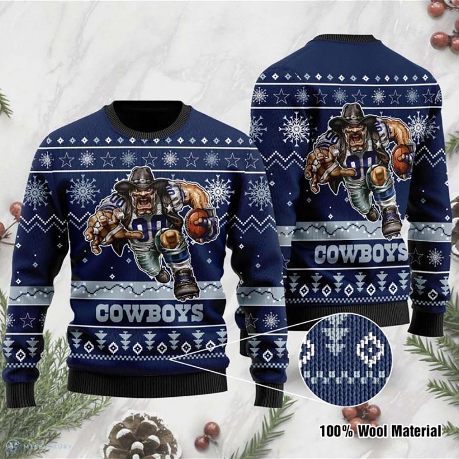 Dallas Cowboys Mascot Ugly Sweater Cowboys Ugly Sweater Dallas Cowboys Ugly Sweater 1
