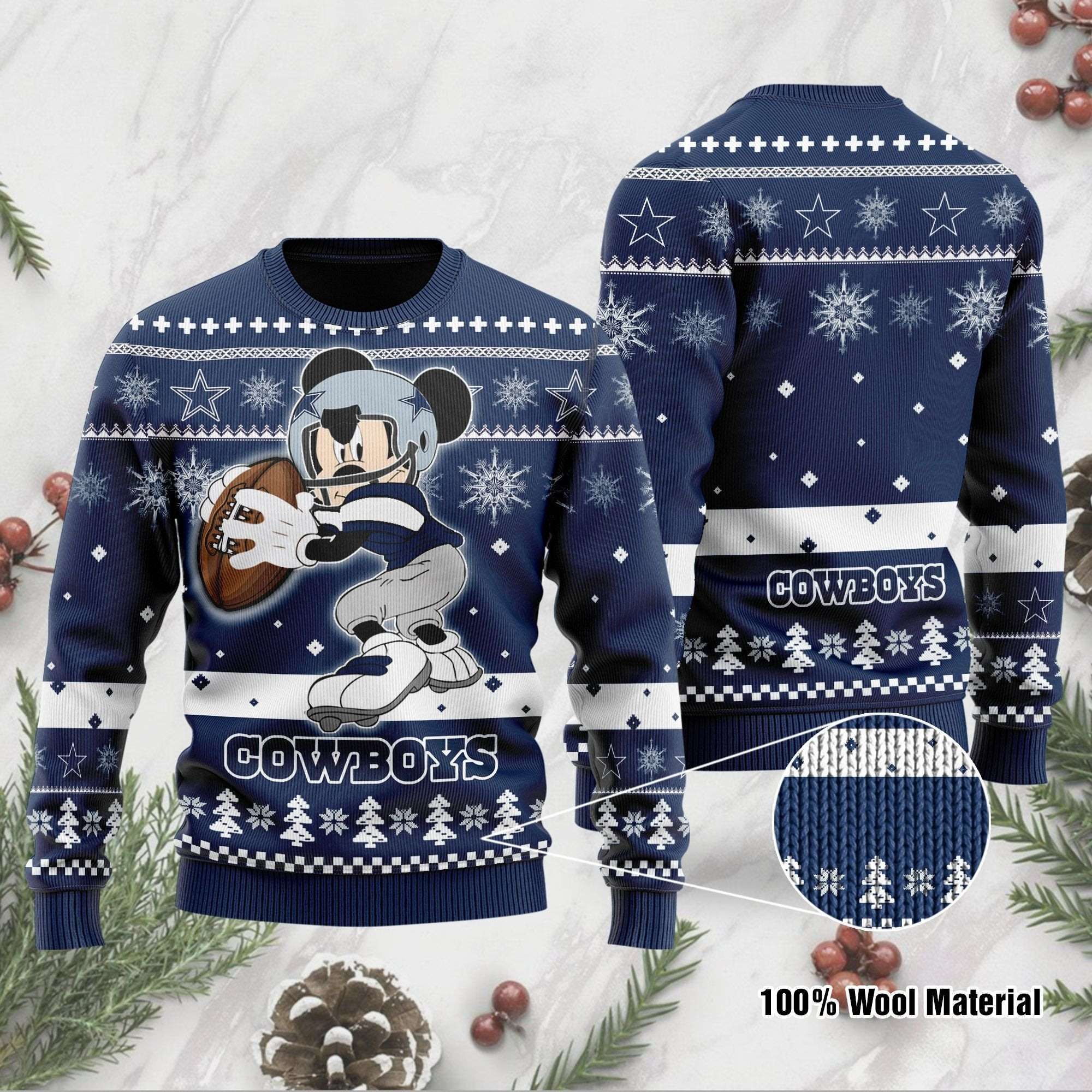 Dallas Cowboys Mickey Mouse Disney Ugly Christmas Sweater Dallas Cowboys Christmas Sweater 1