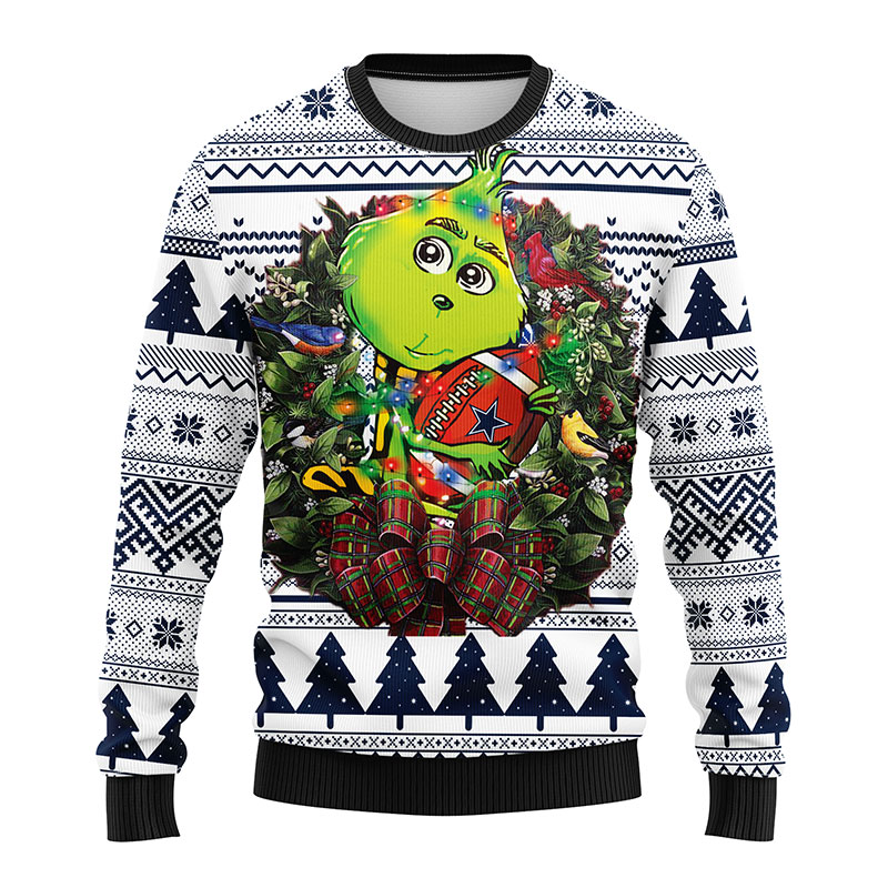 Dallas Cowboys NFL Cute Grinch Hug Ugly Sweater Dallas Cowboys Ugly Christmas Sweater 1