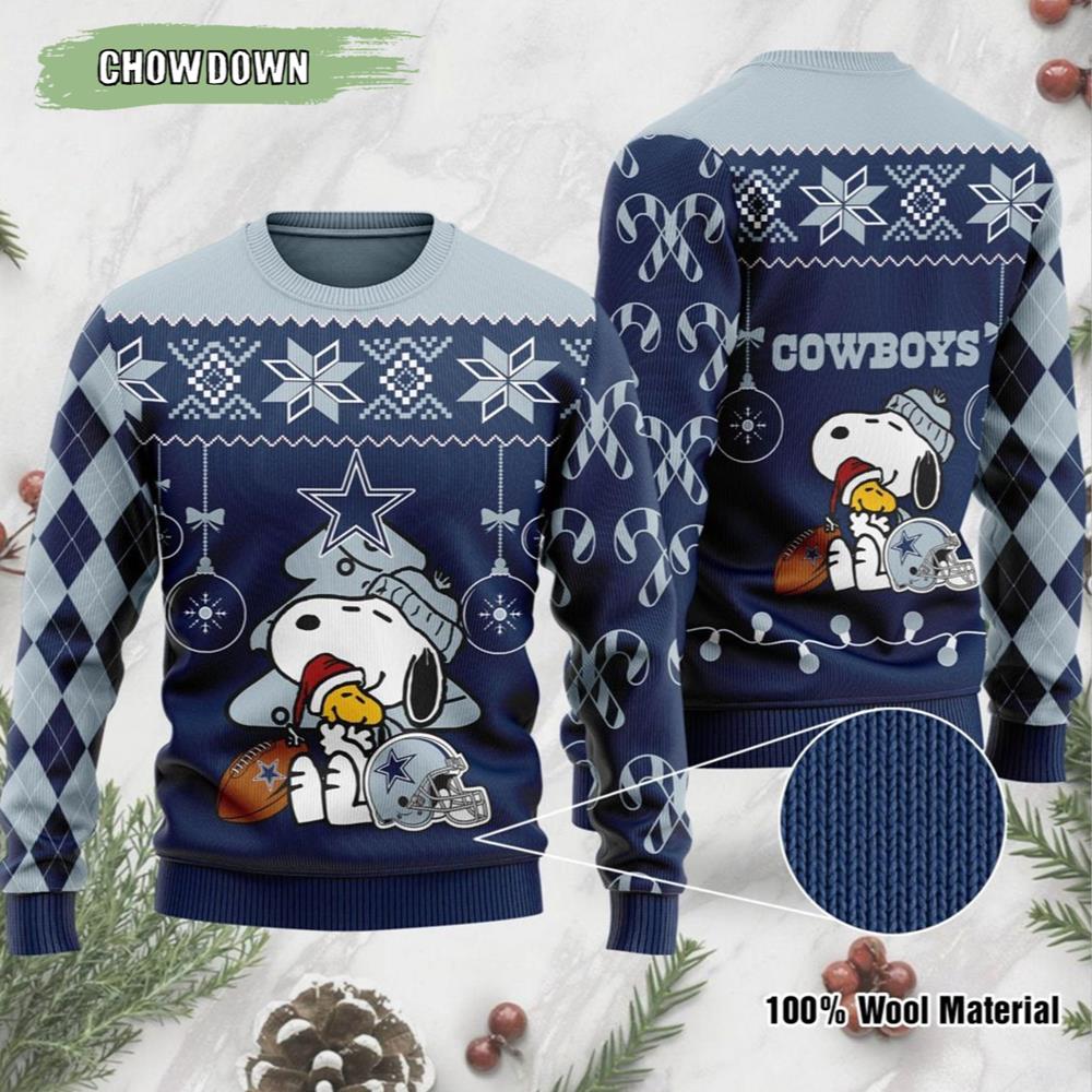 Dallas Cowboys Peanuts Snoopy Ugly Sweater Dallas Cowboys Ugly Sweater 1