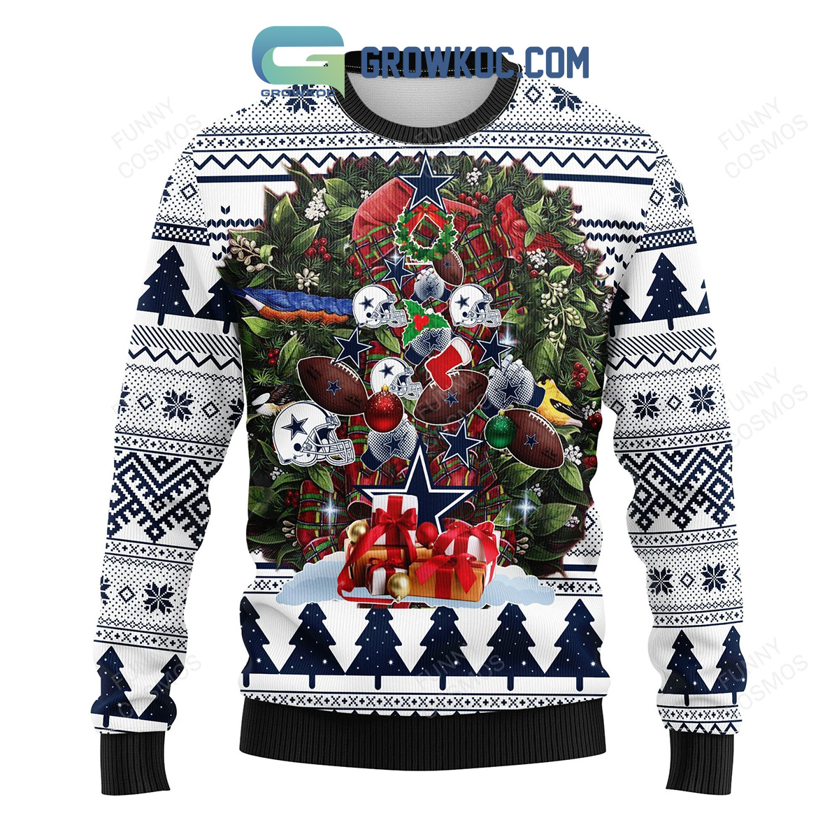 Dallas Cowboys Tree Ugly Christmas Fleece Sweater2B1 Lcj2m