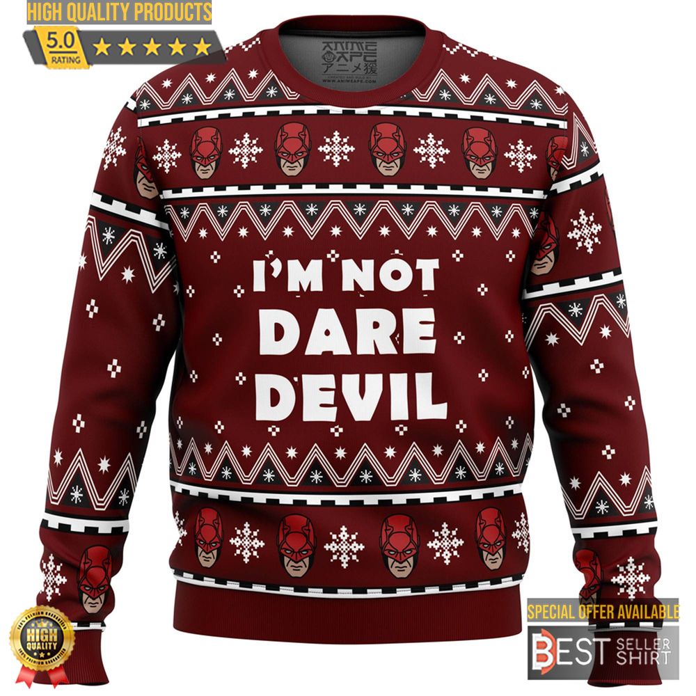 Daredevil Ugly Christmas Sweatshirt Punisher Matt Murdock Ugly Sweater I am Not Daredevil Ugly 1