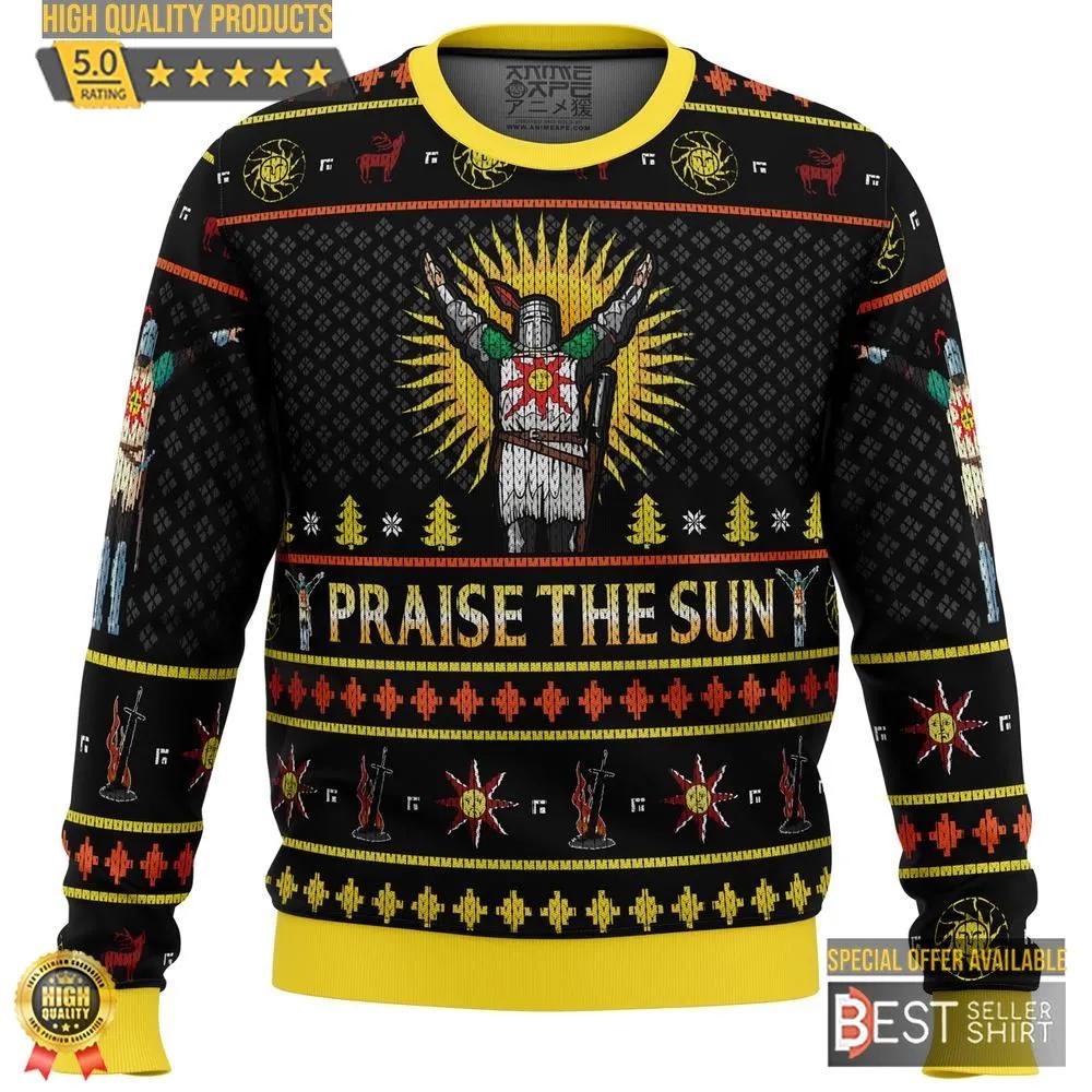 Dark Souls Praise the Sun Ugly Christmas Sweater 1