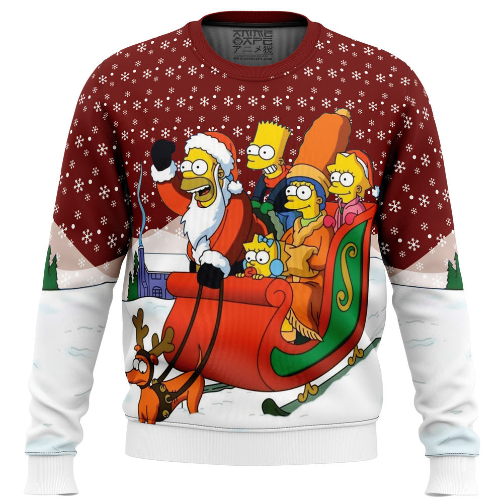 Dashing Through the Snow The Simpsons men sweatshirt FRONT mockup