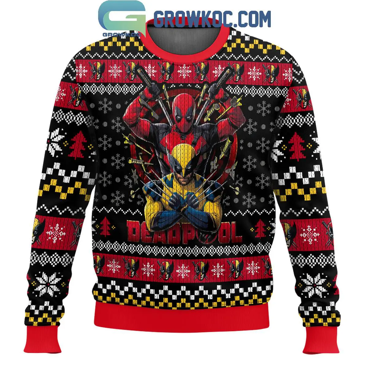 Deadpool X Wolverine Bye Bye Bye Christmas Ugly Sweater 1 yJrRR