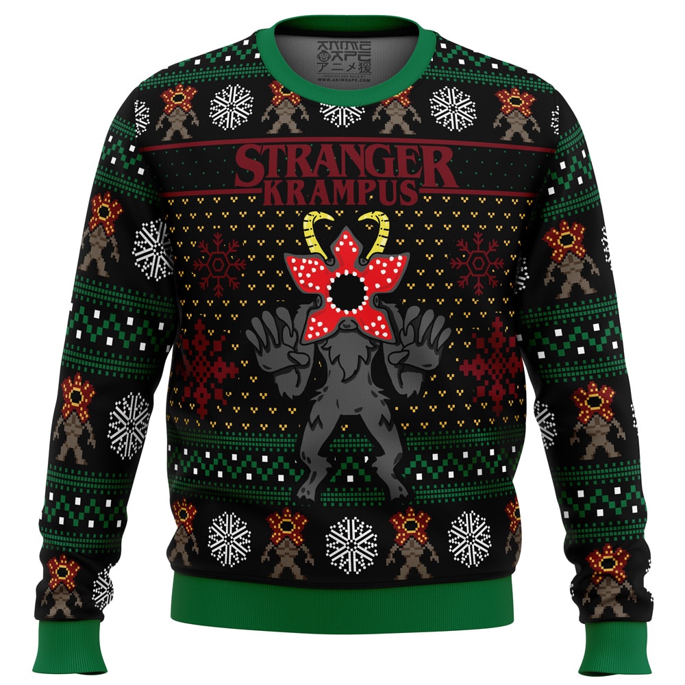 Demogorgon Stranger Krampus PC Ugly Christmas Sweater front mockup