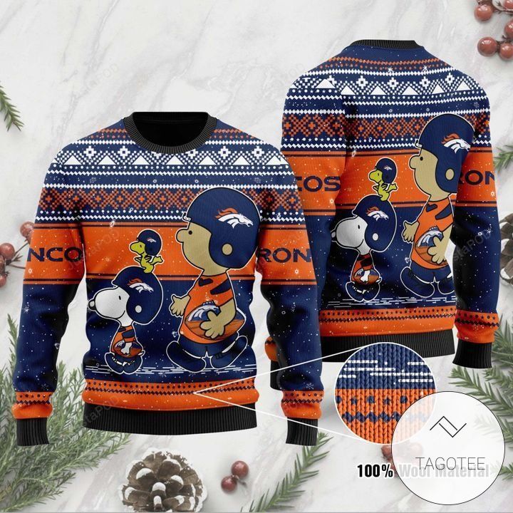 Denver Broncos Baby Yoda For Fans Ugly Christmas Sweater All Over Print Sweatshirt