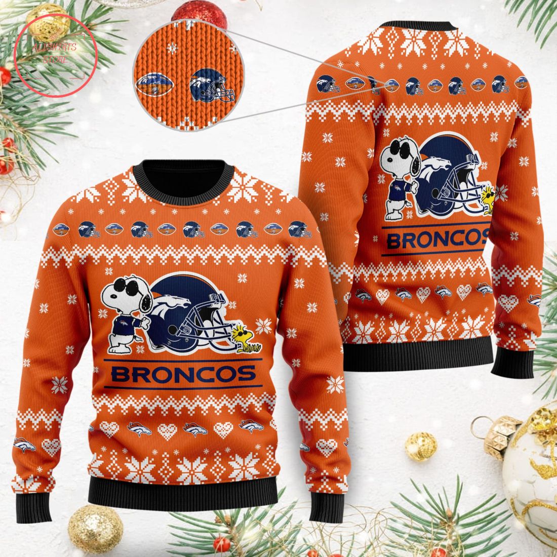 Denver Broncos Snoopy Ugly Christmas Sweater1