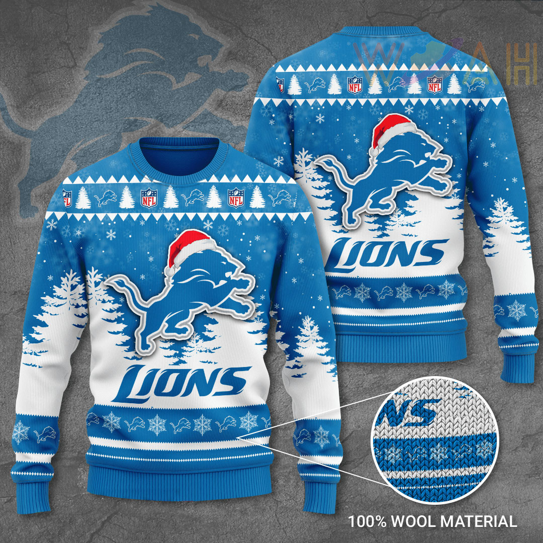 Detroit Lions 3D Ugly Sweater