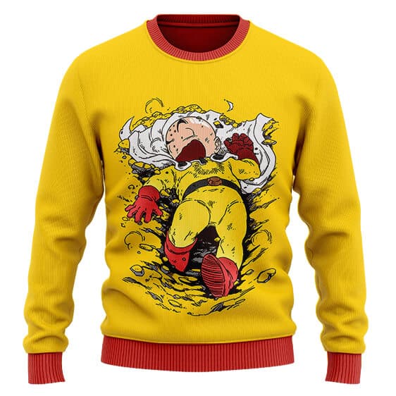 Dragon Ball Krillin One Punched Man Parody Ugly Xmas Sweater 1