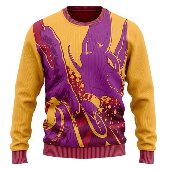 Dragon Ball Z Vibrant Beerus Art Ugly Xmas Sweater 1