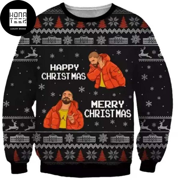 Drake Not Happy Christmas It is Merry Christmas 2023 Ugly Christmas Sweater 74676891 1