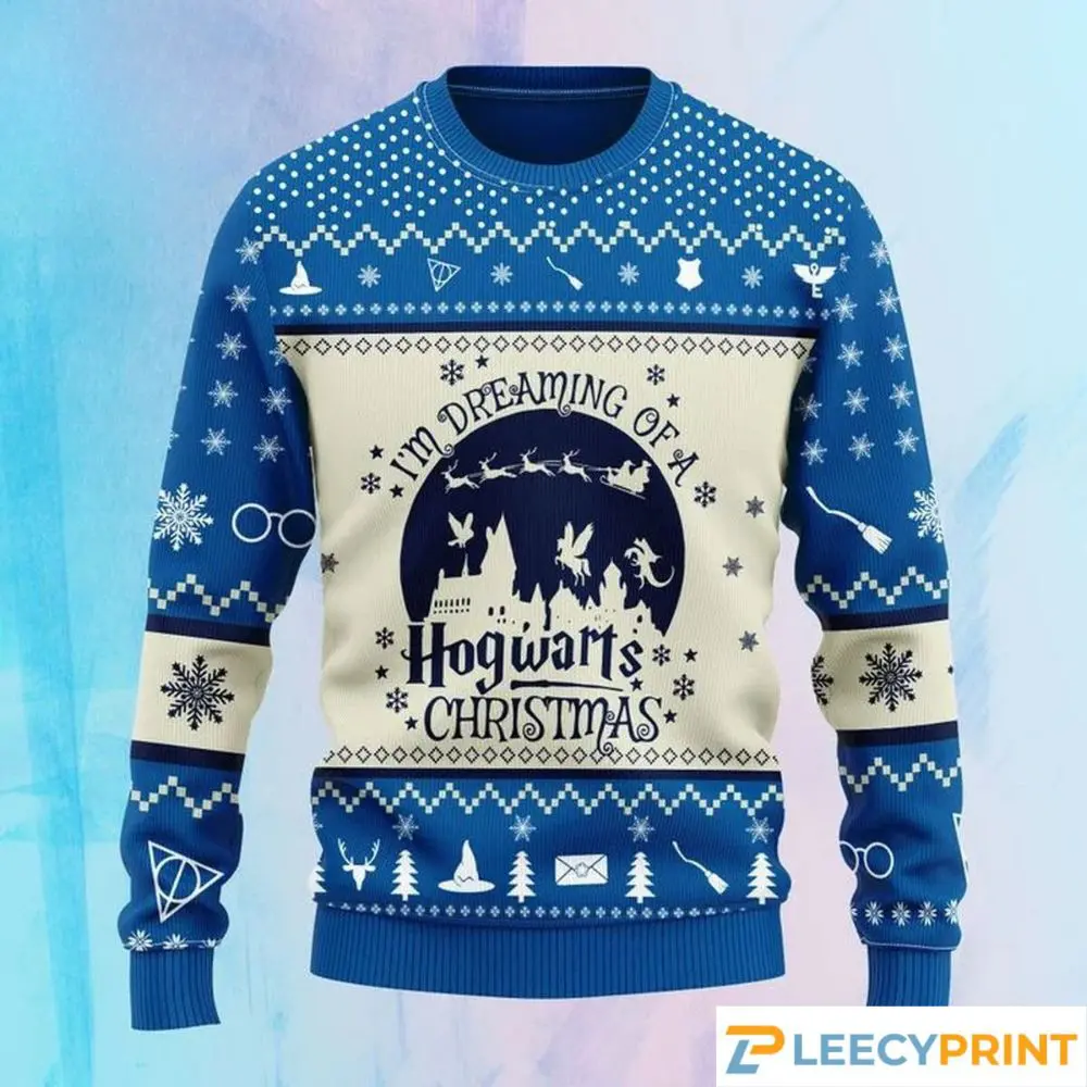 Dream Of A Hogwarts Harry Potter Ugly Christmas Sweater 1