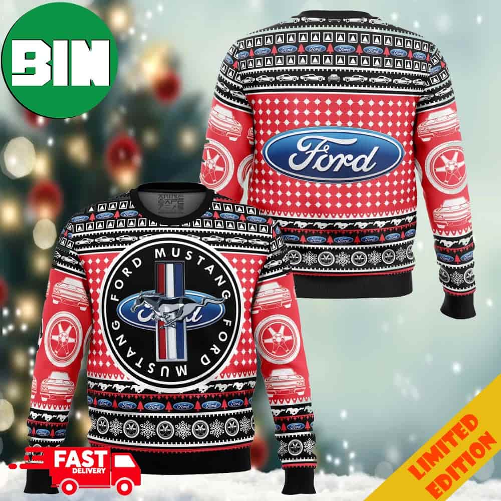 Ford Mustang Ugly Christmas Sweater Anime Ape 2023 Gift For Car Lovers 91888011 1