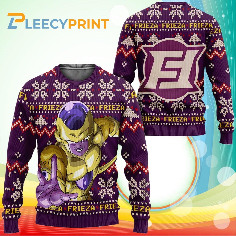 Frieza Christmas Sweater Golden Frieza Dragon Ball Z Ugly Sweater 1