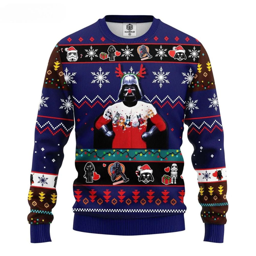 Funny Reindeer Darth Vader Star Wars Ugly Christmas Sweater 1