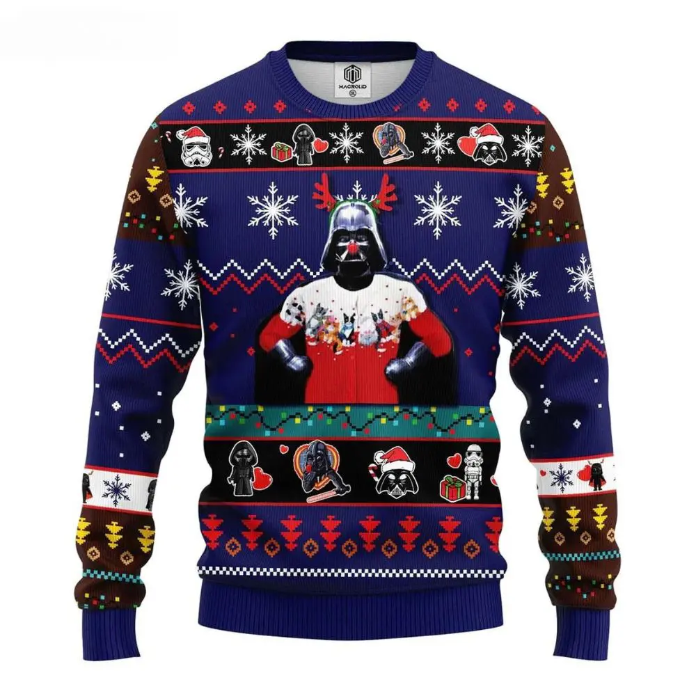 Funny Reindeer Darth Vader Star Wars Ugly Christmas Sweater 1