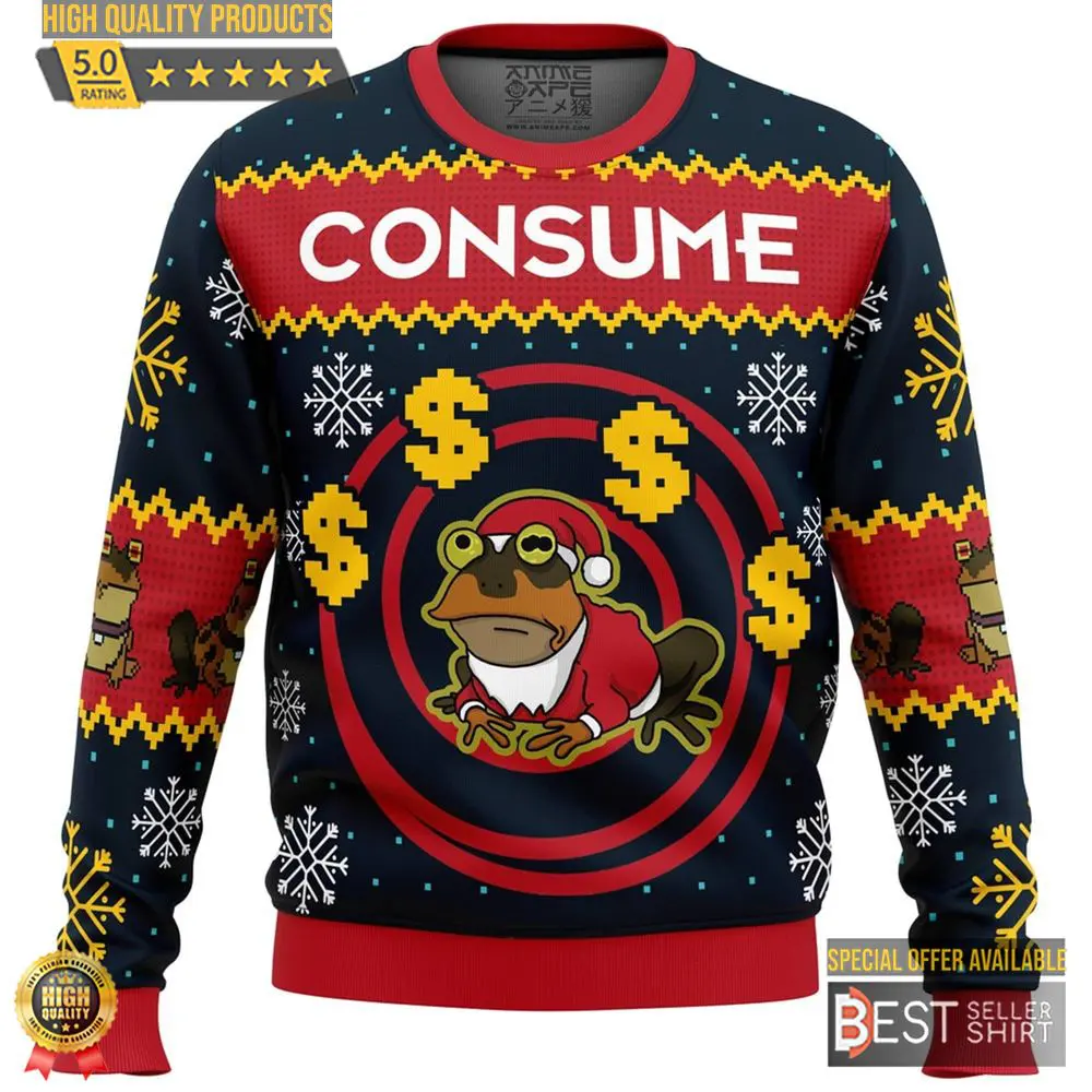 Futurama Ugly Christmas Sweatshirt Hypnotoad Consume Ugly Sweater American Sitcom 1