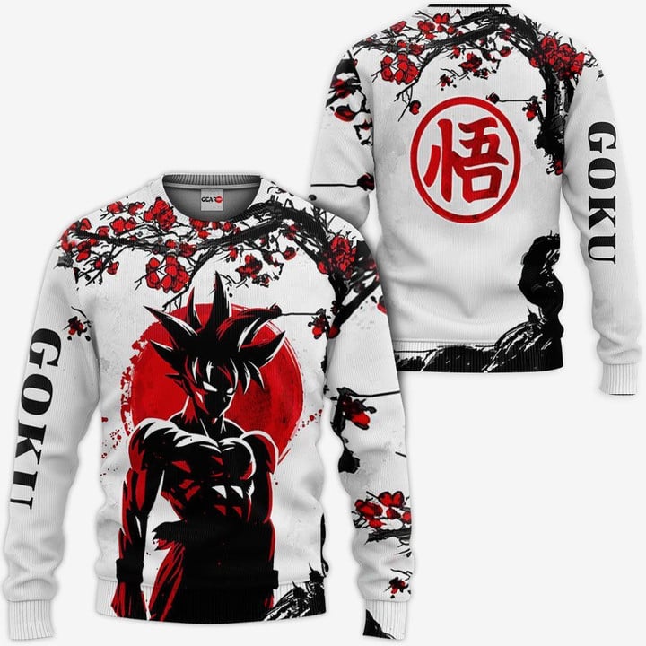 Goku Japan Style White Christmas Sweater 1