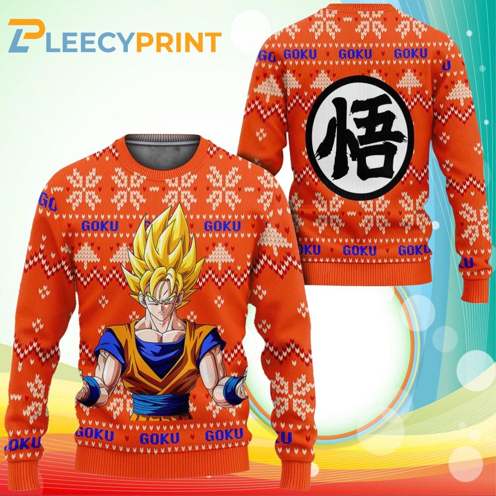 Goku Super Saiyan Dragon Ball Z Manga Anime Ugly Sweater 1