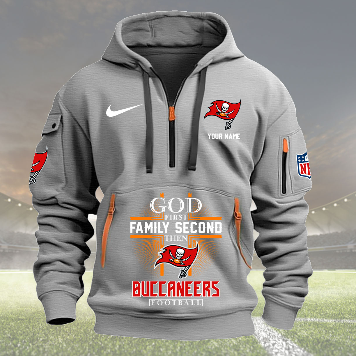 Gray Hoodie 30 Tampa Bay Buccaneers