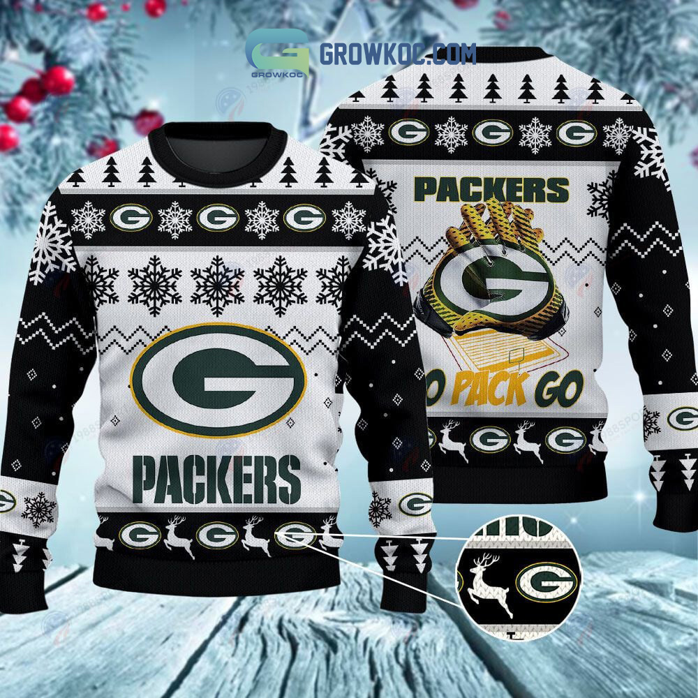 Green Bay Packers Go Pack Go Christmas Ugly Sweater2B1 mUVa9