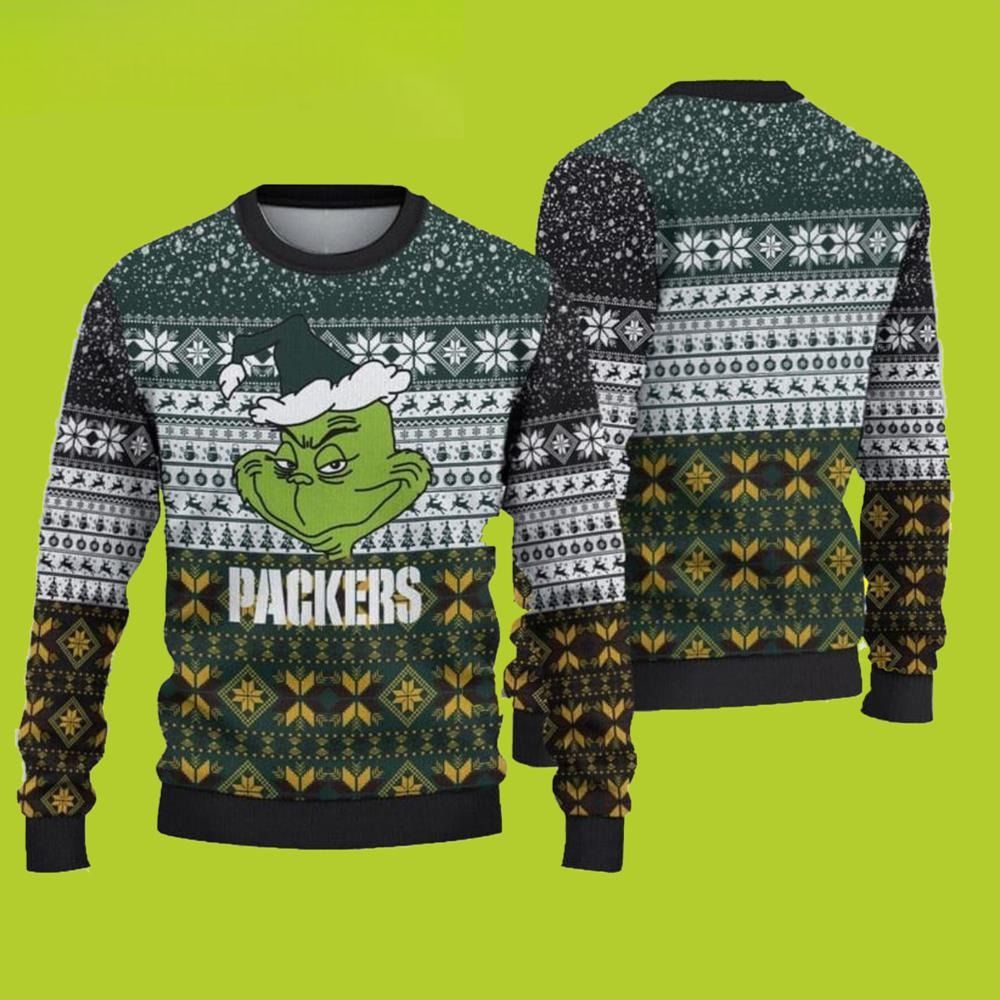 Grinch Ugly Christmas Sweater Green Bay Packers For Fans 1