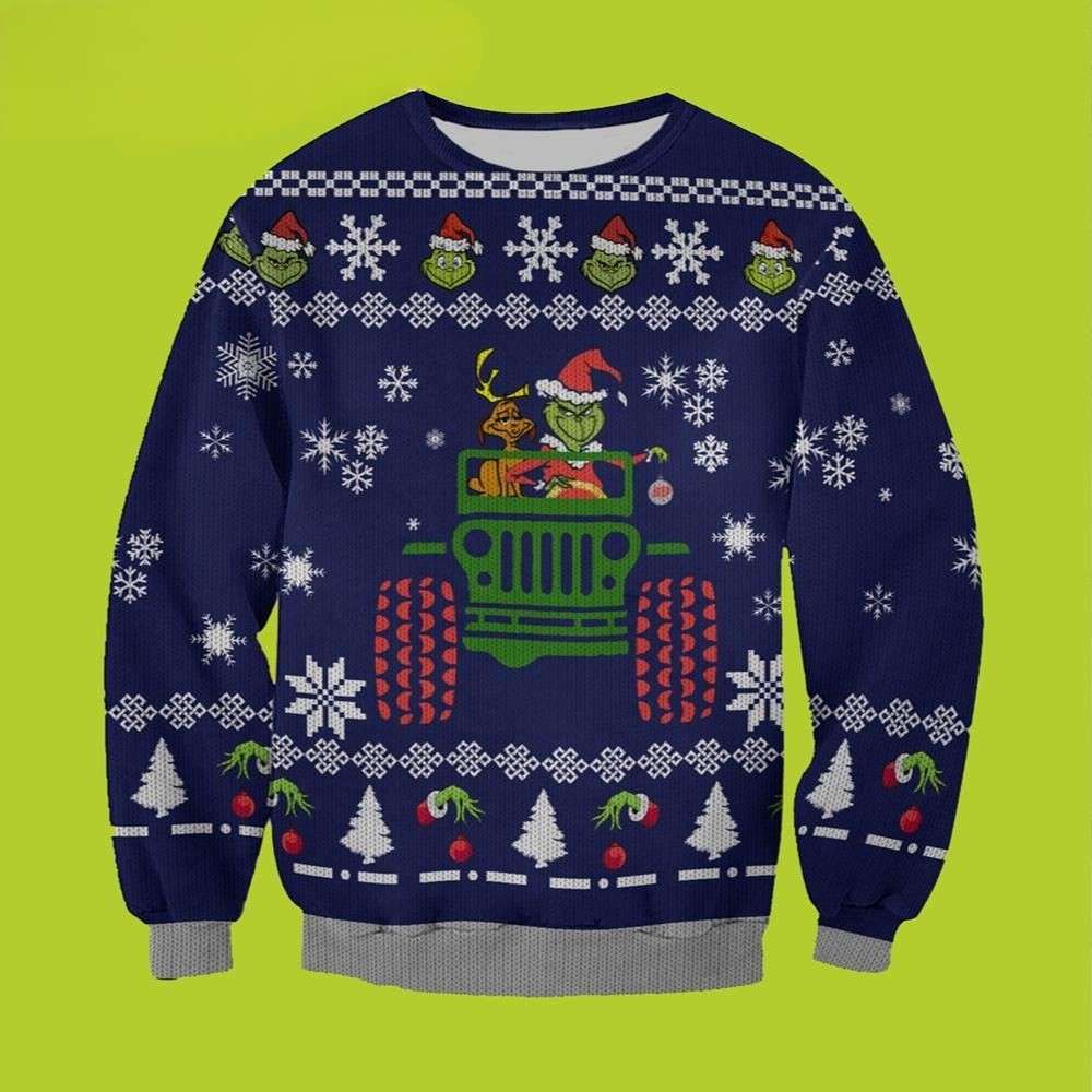 Grinch With Max How The Grinch Stole Christmas Funny Xmas Sweaters Grinch Ugly Sweater 1