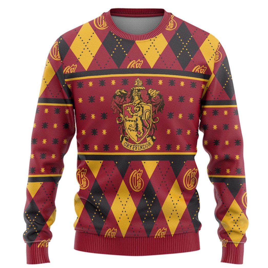 Gryffindor Crest Harry Potter Red Ugly Sweater Harry Potter Ugly Christmas Sweater 1