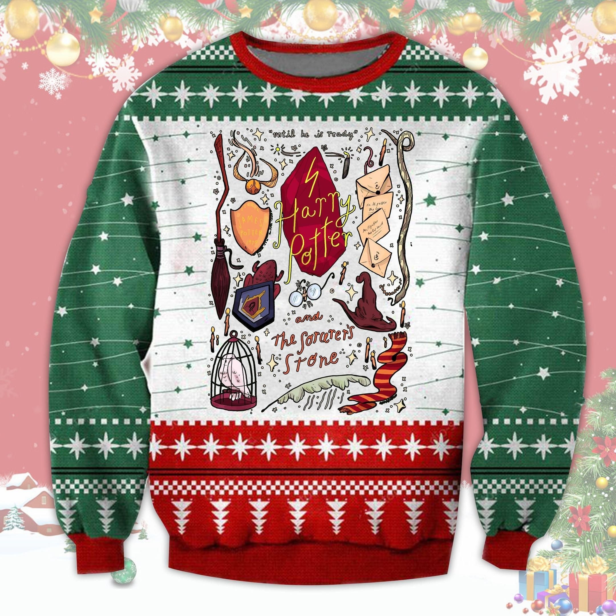 Harry Potter And The Philosophers Stone Ugly Sweater Harry Potter Ugly Christmas Sweater 1