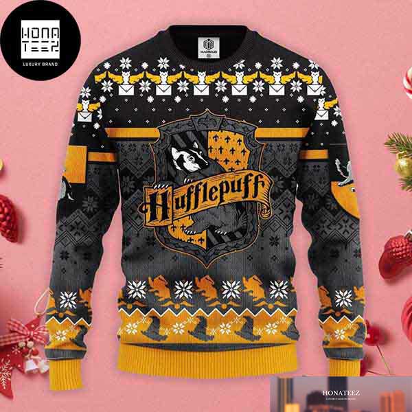 Harry Potter Hufflepuff House Logo Xmas Gift 2023 Ugly Christmas Sweater 29925604 1