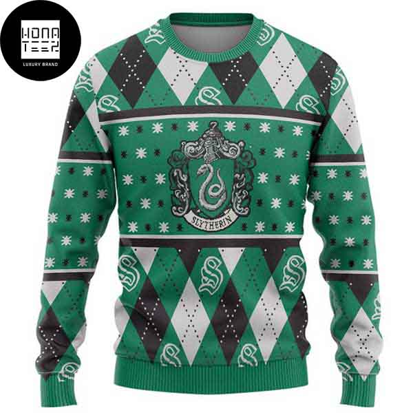 Harry Potter Slytherin Crest Holiday 2023 Ugly Christmas Sweater 70971152 1