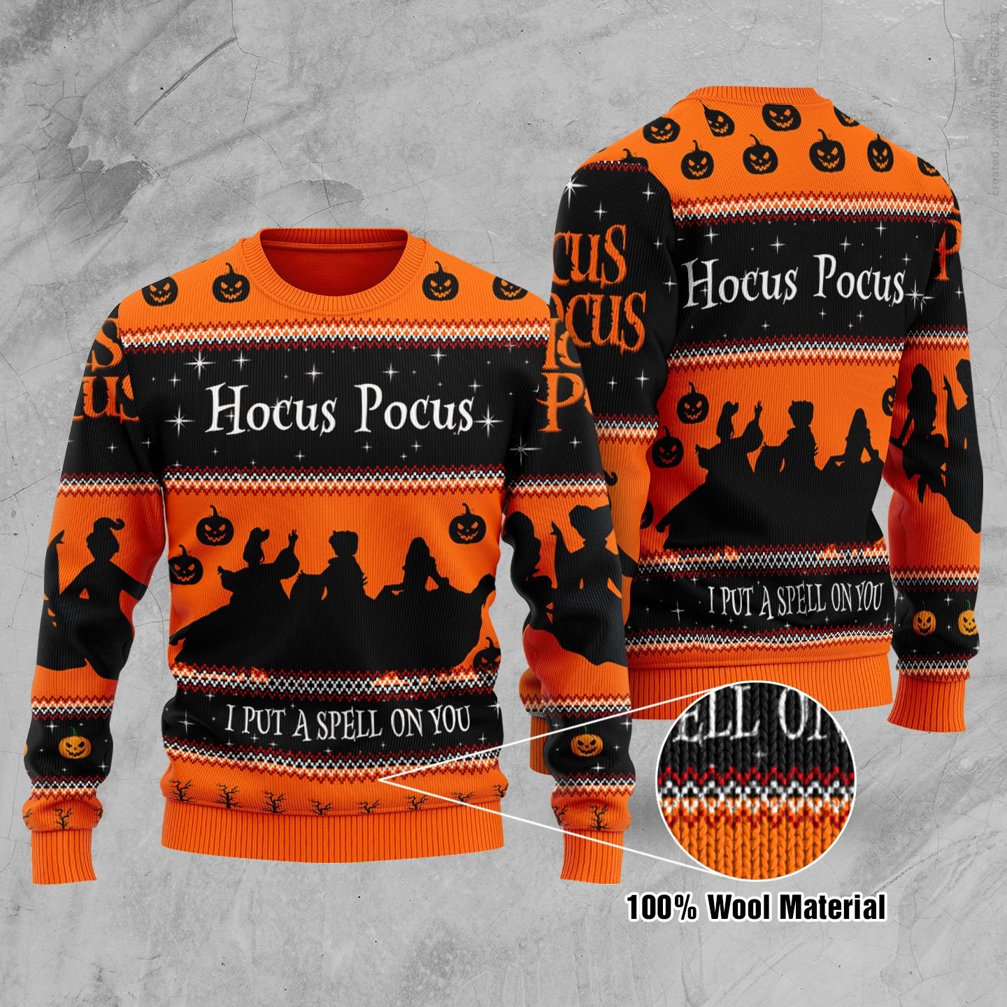 Hocus Pocus I Put A Spell On You Halloween Ugly Sweater 1