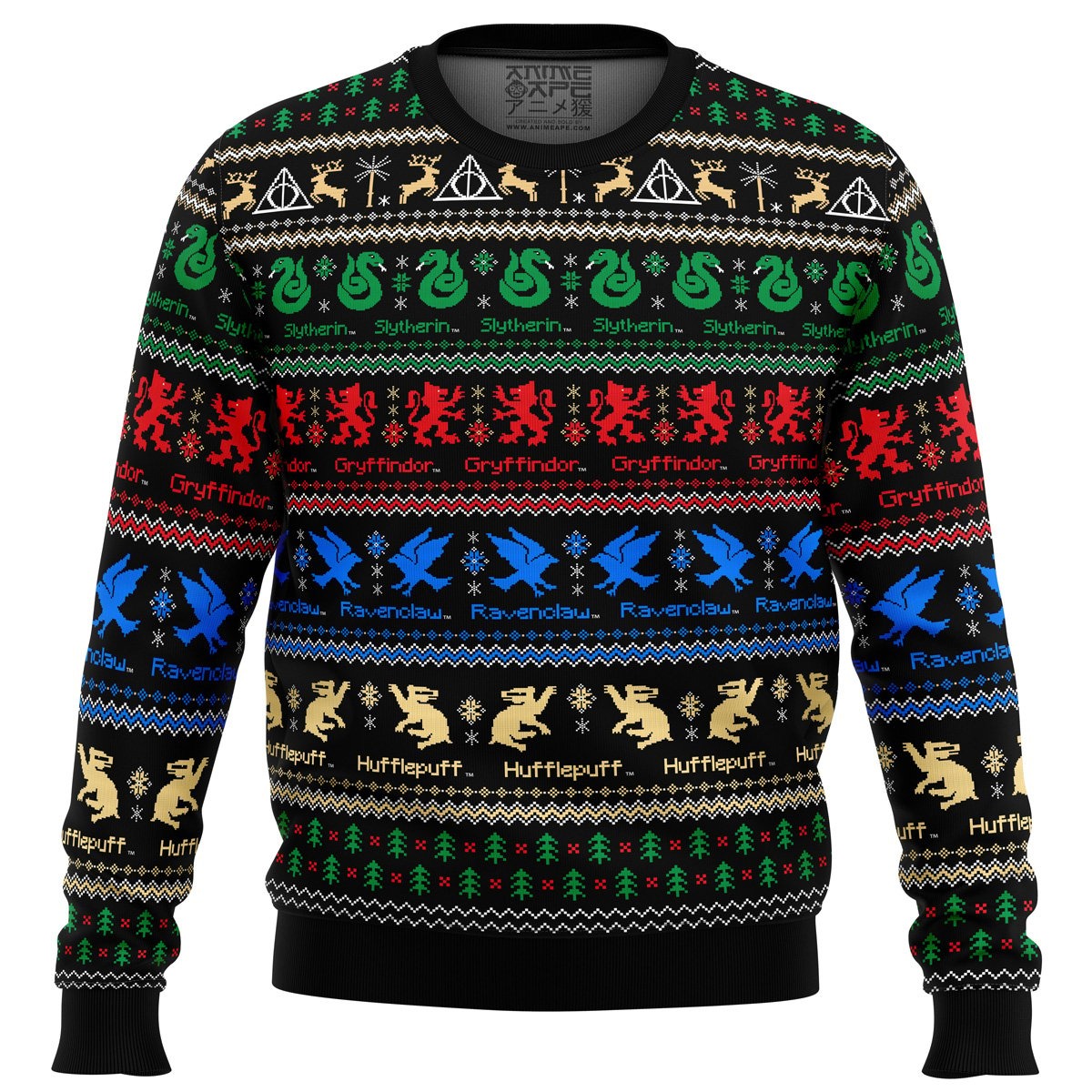 Hogwarts Houses Logo 4 House Harry Potter Ugly Christmas Sweater 1