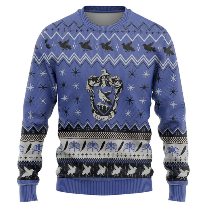 Holiday Happy Ravenclaw Harry Potter Ugly Christmas Sweater 1