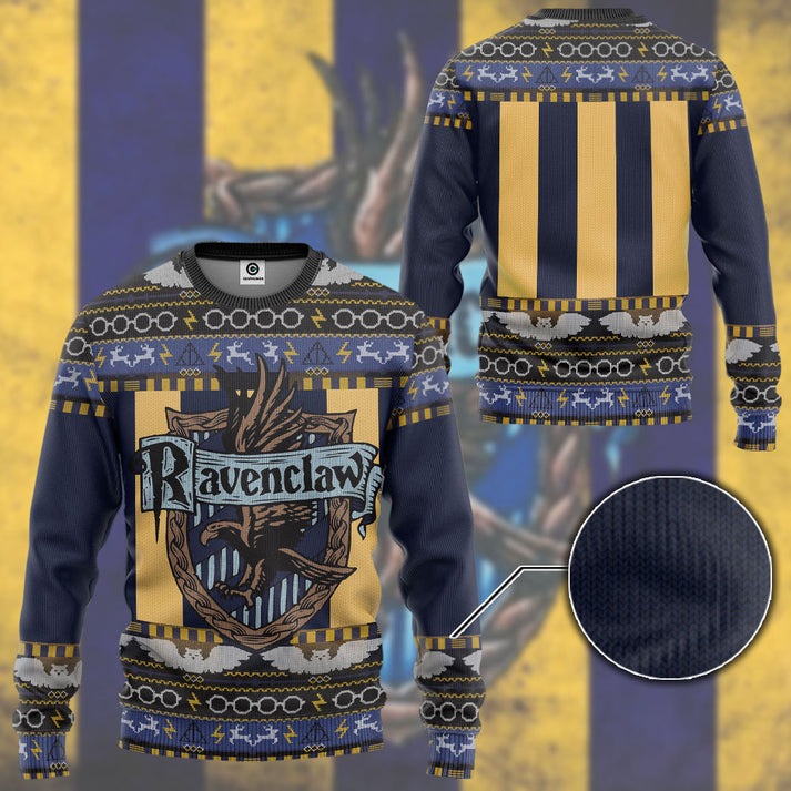 House Ravenclaw Logo Harry Potter Ugly Christmas Sweater 1