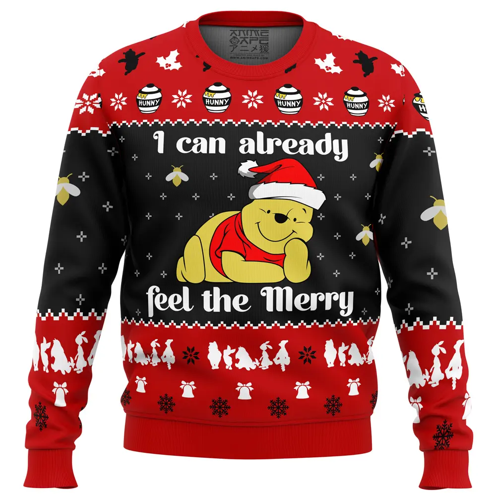 I Can Already Feel The Merry Pooh Ugly Christmas Sweater FRONT mockup