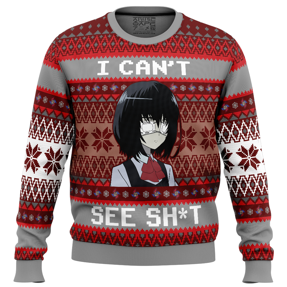 I Cant See Shit Another Ugly Christmas Sweater FRONT mockup