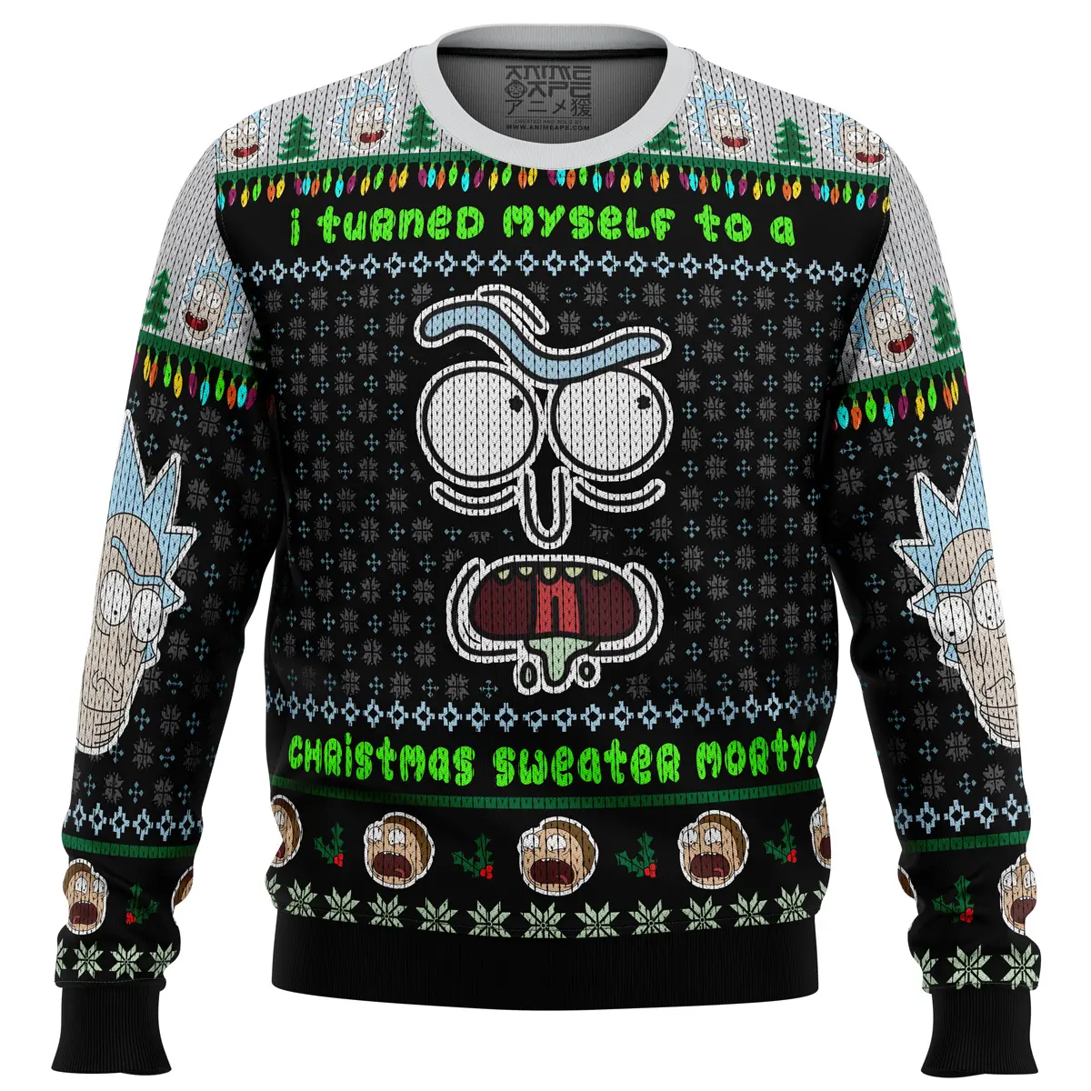 I Turn Myself to a Sweater Rick and Morty men sweatshirt FRONT mockup