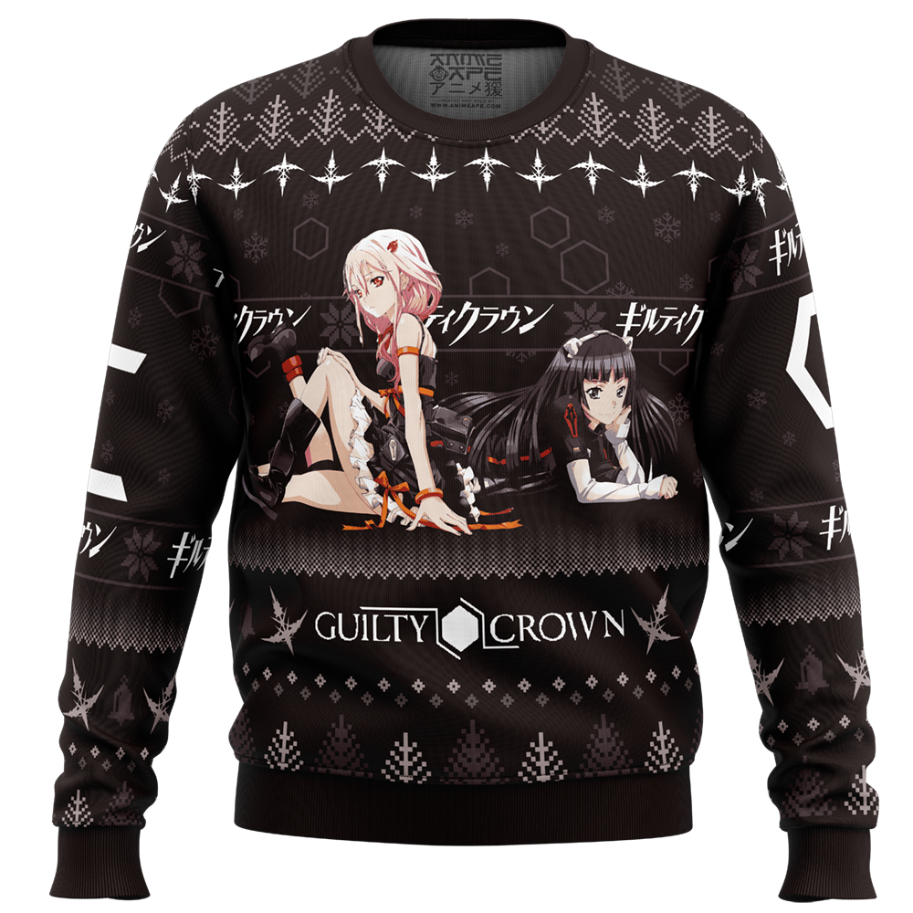 Inori X Tsugumi Guilty Crown Ugly Christmas Sweater FRONT mockup