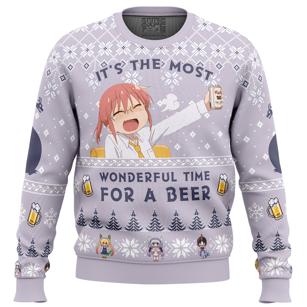 Its The Most Wonderful Time For A Beer MKDM Ugly Christmas Sweater FRONT mockup