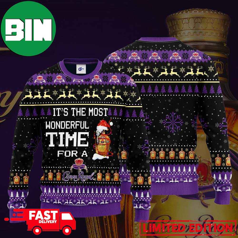 Its the Most Wonderful Time For A Crown Royal Ugly Christmas Sweater 65021389 1