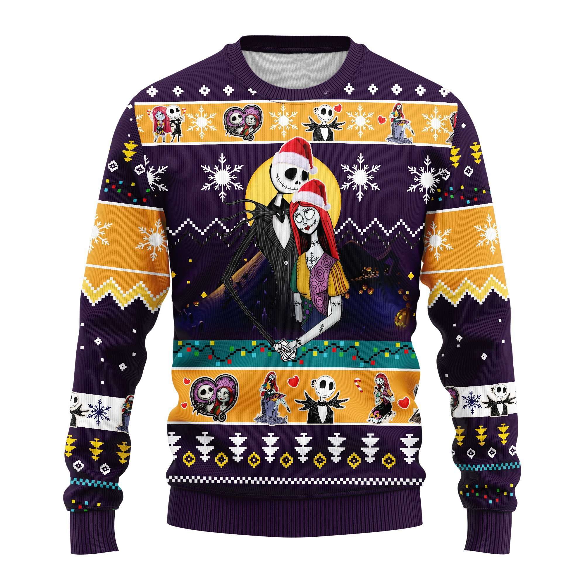 Jack And Sally Christmas Love Funny Couples Ugly Christmas Sweaters 1