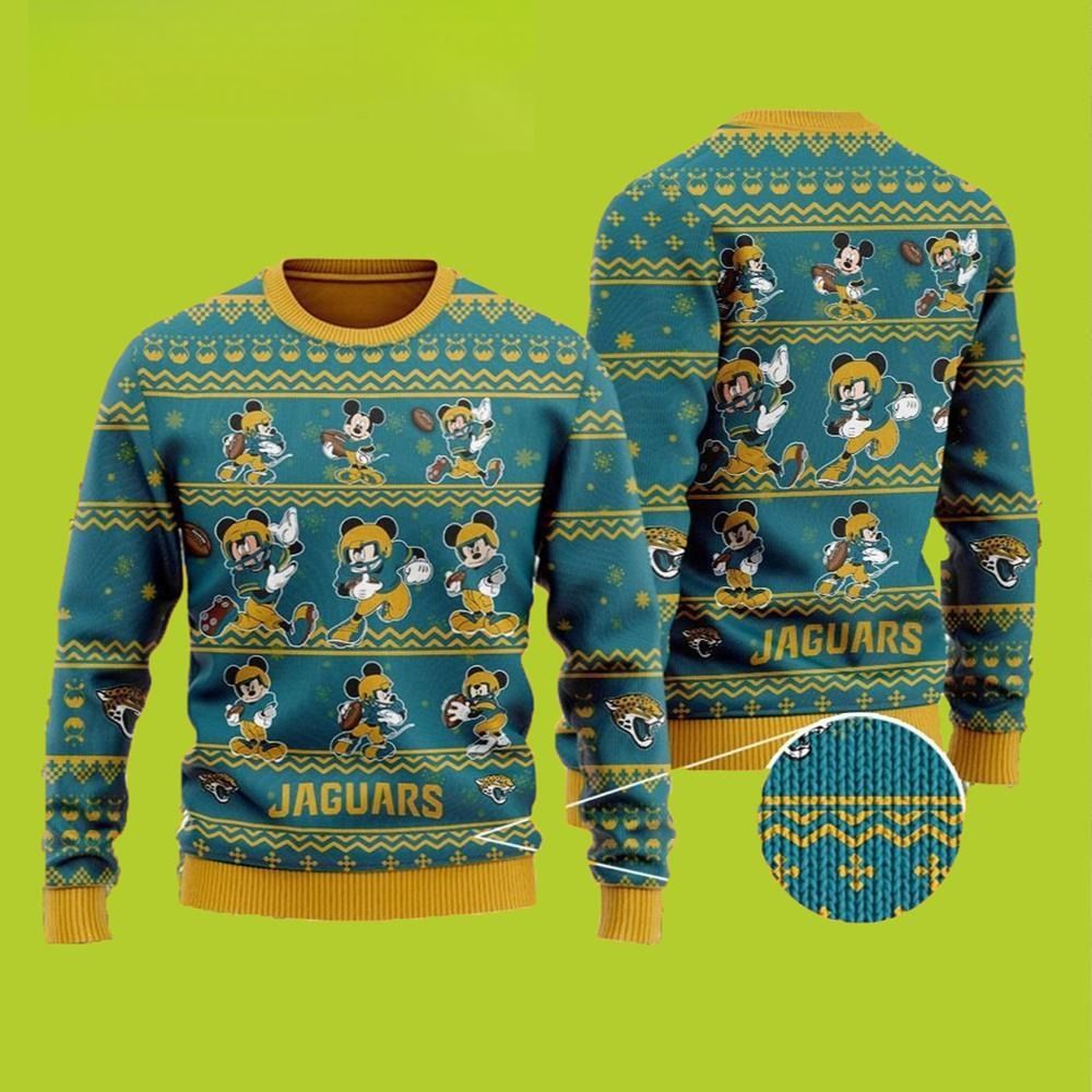 Jacksonville Jaguars Mickey Disney Ugly Christmas Sweater 1