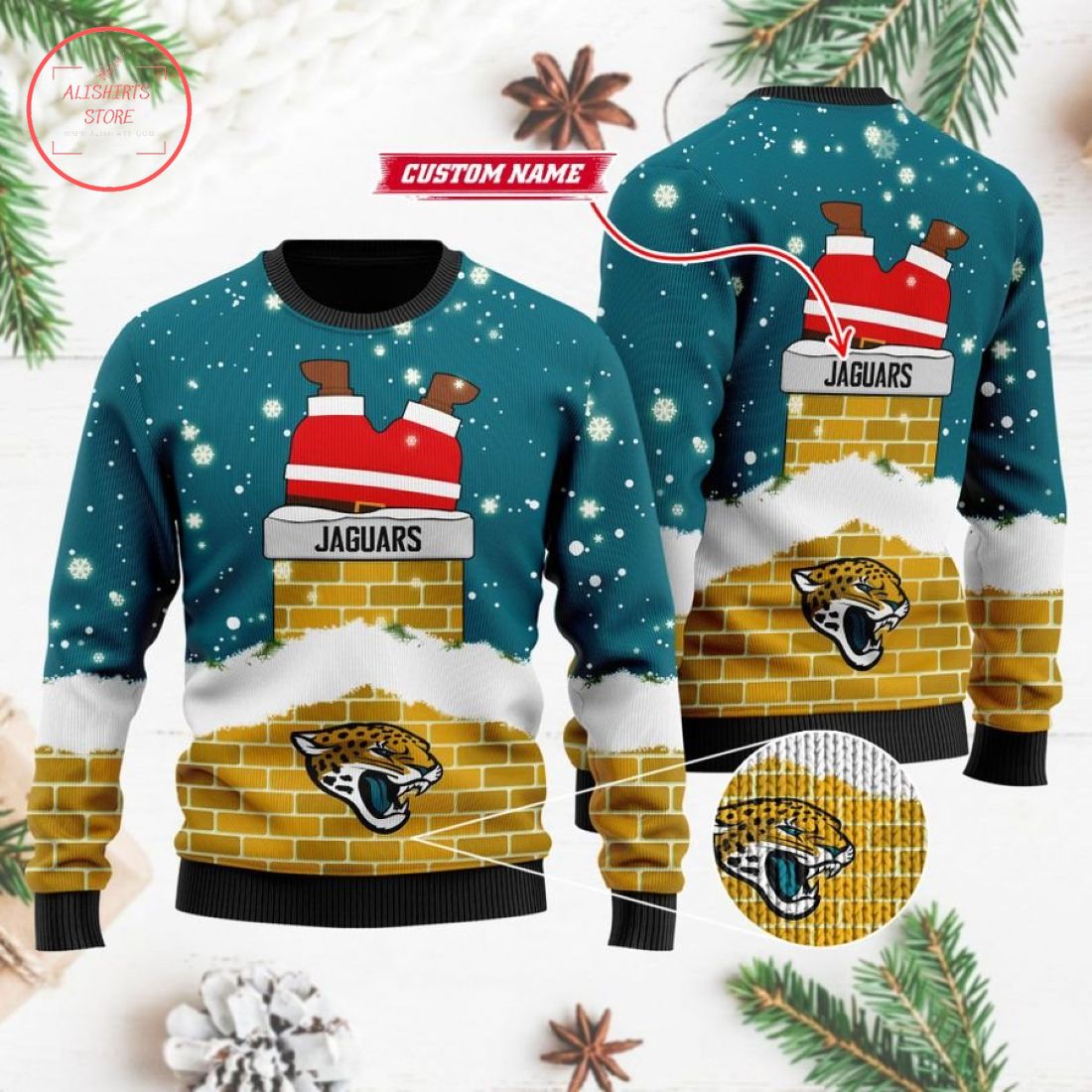 Jacksonville Jaguars Santa Claus Custom Ugly Christmas Sweater1