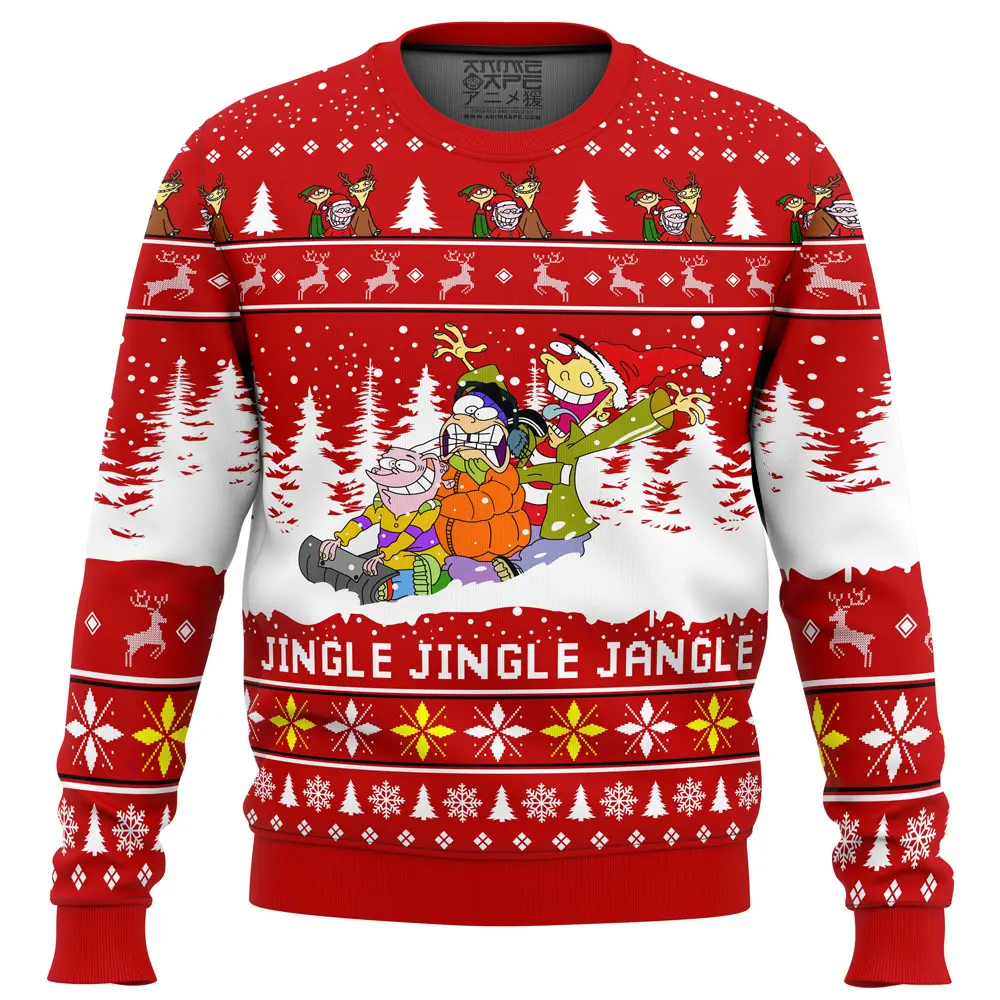 Jingle Jingle Jangle Ed Edd n Eddy Ugly Christmas Sweater FRONT mockup